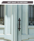 Vintage Cast Iron Gate Handle And Pull For Outdoor Fence And Barn Doors on white doors