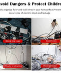 Rugged Cable Raceway Kit With Self Adhesive Floor Protector 12 To 72 Inch Length Includes Four Molding Strips And Cover For Office Or Conference Room Cable Management To Hide Wires And Make Your Space Look Slick image showcasing disorganized cables causing clutter.