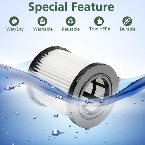 Heavy Duty HEPA Vacuum Filter For DCV581H And DCV580H 20V Max Shop Vac 2 Gallon Wet Dry Vacuum Cleaner Washable Reusable