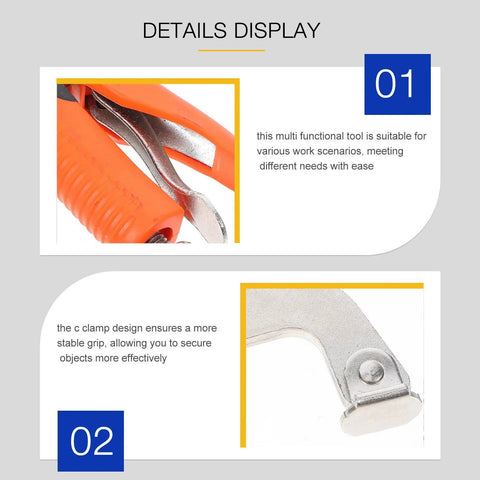 Heavy Duty Front Clamp C Clamp Pliers Made From High Carbon Steel for woodworking and welding, featuring stable grip design.