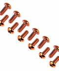 Titanium Bike Bolts Set T25 Torx Head M5x12mm 12mm Length Grade 5 6Al4V Orange Beefy RustProof Lightweight Heavy Duty Screws Pack Of 12