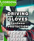 Man driving wearing Premium Grain Goatskin Driver Gloves 12 Pack Unlined With Shirred Elastic Back And Keystone Thumb Large Brown