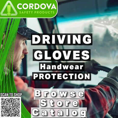 Man driving wearing Premium Grain Goatskin Driver Gloves 12 Pack Unlined With Shirred Elastic Back And Keystone Thumb Large Brown