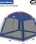 10 By 10 Feet Screen House For Patios And Backyard Hangouts, 86 Inch Center Height, UV Resistant 190T Polyester, Mesh Wall Canopy Tent