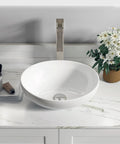 Dope Oval White Ceramic Vessel Sink For Bathroom, Countertop Install, 16 By 13 By Five And A Half Inches on marble top