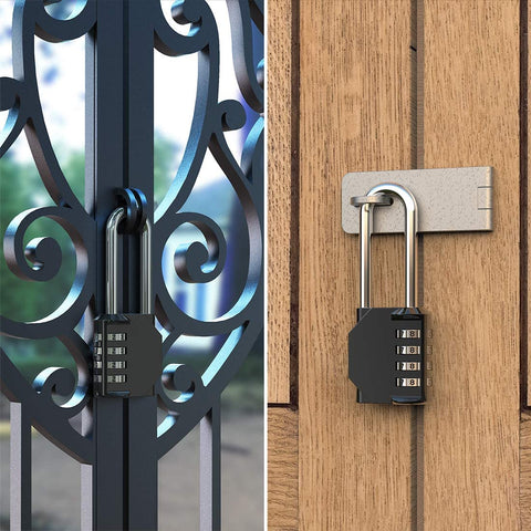 Five Inch Ultra Long Shackle Combination Padlock In Silver With A 3.2 Inch Shackle Durable Steel Lock With Side Window Secure Dial