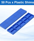 50 Pcs Plastic Flat Shims For Leveling And Spacing 5mm 3 16th Inch Structural Tile And Glass Glazing Blocks shown in blue