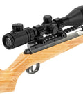 11mm Dovetail to 21mm Picatinny Rail Convert Adapter for Scope Mounts on wooden rifle with scope attached