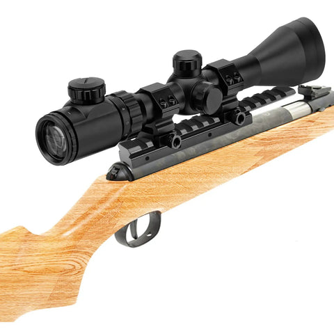 11mm Dovetail to 21mm Picatinny Rail Convert Adapter for Scope Mounts on wooden rifle with scope attached