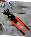 Badass Heavy Duty Wire Stripper And Crimper Pliers With Slick Bending Jaw Pro Grade Electrician Gear on wooden surface.