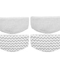 Four Pack Replacement Pads For PowerFresh Steam Mop By Bissell, Fits 1940 1440 1806 Series, showing two microfiber and two scrubby pads.