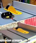 Heavy Duty Dado Throat Plate For 10 Inch Job Site Table Saw installed on table saw, showing blade and alignment features.