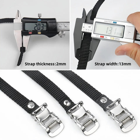 Toe Clip Pedal Cage With Straps For Indoor And Outdoor Cycling Universal Pedal Cage Kit with 13mm adjustable nylon straps