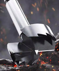 Close-up of Premium Alloy Steel Heavy Duty Forstner Bit Set featuring sharp edge, round shank for precise drilling in wood.
