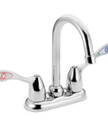 Commercial Bar and Pantry Faucet 1.5 GPM Chrome Finish, M Bition Style, Washerless Cartridge, stainless steel handles, side view