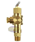 Gas Powered Air Compressor Pilot Check Valve Unloader Assembly 140 To 175 PSI brass with half inch inlet and outlet