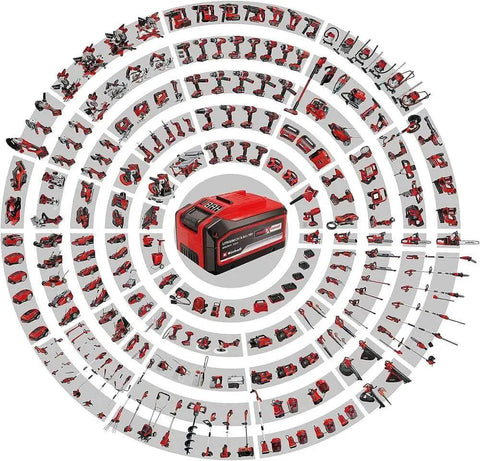 Rock Solid 18V Cordless Drill Driver With Kickass 45 Nm Torque And Smooth Two Speed Gearing Includes Dual 2.0 Ah Batteries Quick Charger Plus Full 22 Piece Accessory Kit displayed with various tool attachments.