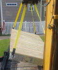 Heavy Duty Nylon Lift Straps 2 Pack, 20 Ft Long By 2 In Wide End Loop Web Slings lifting wood in construction site