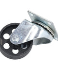Heavy Duty 3 Inch Swivel Caster Wheel Pair Dual Bearing Cast Iron Housing with rubber tread for industrial carts.