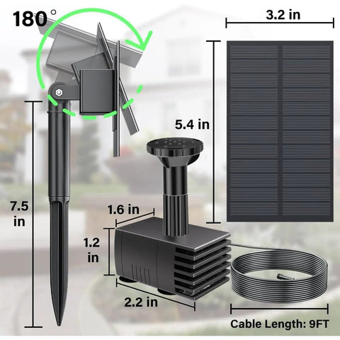 Cool Upgraded Solar Water Pump Kit With Stake For Bird Bath Garden Backyard Pool And Fish Tank Solar Powered Fountain