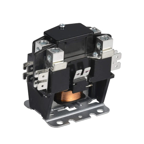 Beefed Up One Pole 40 Amp Contactor With 24V Coil for AC Condenser and Heat Pump, metal fastening base, side view