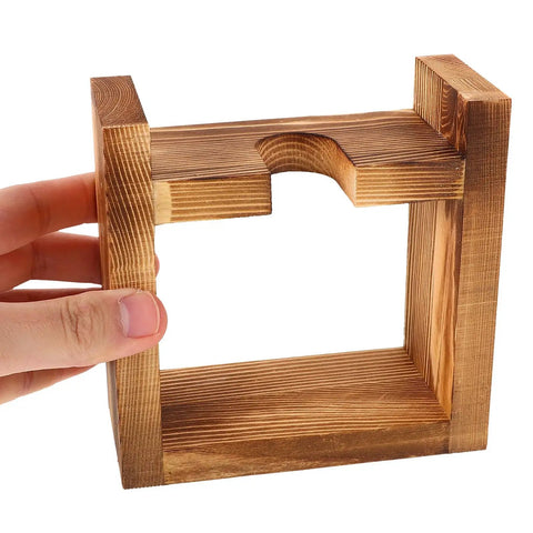 Dope Wooden Frame Hydroponic Vase With Vintage Bulb Propagation Station for Desktop Plants, light brown wooden frame