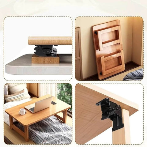 Beefy Heavy Duty Self-Locking Foldable Hinge For Tables Beds Chairs Cabinets And More, 0, 90 And 180 Degree Multi Angle Folding Hardware shown installed