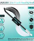 Bond And Seal 2 In 1 Lash Glue For Cluster Lashes Long Lasting Up To 72 Hours, black adhesive with spiral brush wand, 10ml