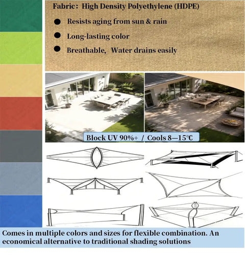 Right Triangle Sun Shade Sail Canopy 12 Ft By 12 Ft By 17 Ft Lime Green UV Blocking Patio Shade features and installation diagram