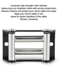 Universal 110mm Winch Roller Fairlead, Heavy Duty Metal Fairlead With Rope Guide, Straight Line Handling And Cable Protection For Off Road Rigs, Fits Any Winch System, 4-roller metal fairlead