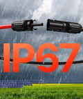 10 AWG Solar Panel Extension Cable 6mm² PV Wire With Waterproof MC4 Connectors, IP67, shown with stormy weather