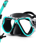 Dry Snorkel Set With Panoramic Wide View Anti Fog Mask For Adults And Kids, Leaks Free Scuba Gear, Snorkeling Mask and Snorkel Combo