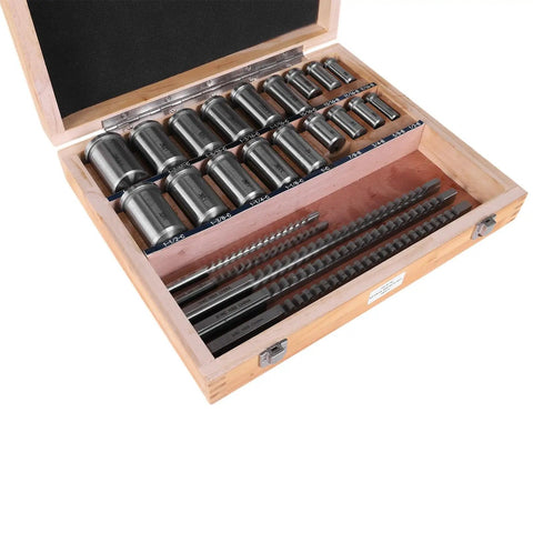 Pro Grade Spline Broaching Kit With Five Broaches, Eighteen Bushings, Seven Shims And Thirty Pieces For Metalworking And Manufacturing