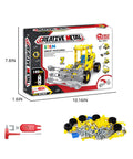 Box of 7 In 1 STEM Vehicle Kit For Kids Ages 8 9 10 11 12 Plus 180 Piece Construction Set For Building Forklift Dump Truck Crane Bulldozer.