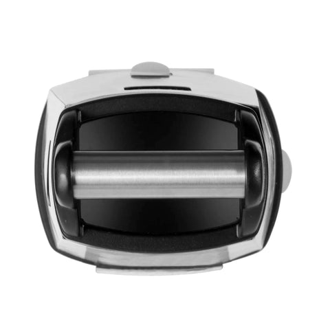 Top view of Gourmet 4 Sided Stainless Steel Box Grater With Fine Medium Coarse Grating And Slicing Options, black finish.