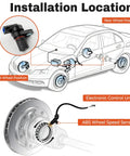 Installation diagram showing Heavy Duty Rear Center Abs Wheel Speed Sensor Straight Swap For Ford F150 F250 E150 E250 E350 Econoline.