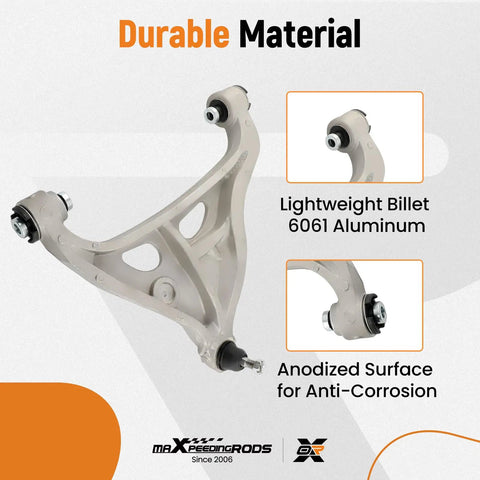 Ford F150 Front Left Two Piece Lower Control Arm With Ball Joint For 2004 2005 2006 2007 2008 Models Beefed Up Heavy Duty 2WD 4WD Base Payload Also Fits Lincoln Mark LT 2006 2008, 6061 aluminum