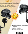 Comparison of Two Pack Wall Mounted Helmet Holder With 180 Degree Rotating Rack And Dual Hooks versus traditional holder with text