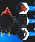 Truck Seat Height Adjustment Air Valve and Rocker Switch with red handle, black body, brass connectors, high quality material.