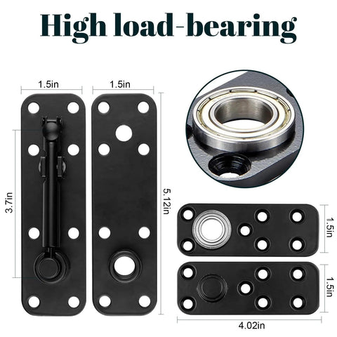 Hidden Door Hinge Pivot Kit For Secret Doors And Bookcases Heavy Duty 570 Lbs Load Bearing 360 Degree Rotation Invisible Hinge Hardware
