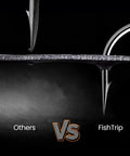 Comparison of Baitholder Worm Hooks 30 Pcs 3X Strong Long Shank with other hooks showing sharp points and durability.