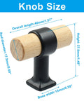 4 Pack Wood Cabinet T Knobs With Screws For Drawers And Cupboards, 40mm Diameter T Bar Drawer Knob, size dimensions shown