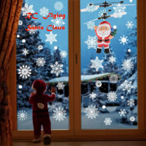 Hand Flying Ball Mini Induction RC Helicopter with Santa Claus, USB Rechargeable Toy Drone for Teens and Adults indoor play