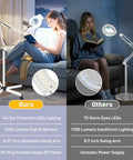 Comparison of 2 In 1 Lighted Magnifier With Stand And 5 Wheel Rolling Base, 2200 Lumens lamp showing advantages over competitors