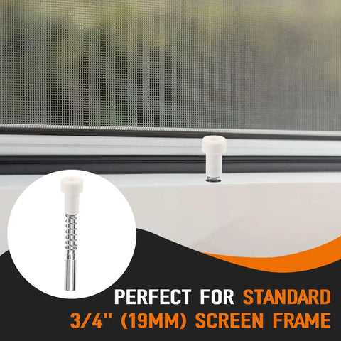 30 Pack Window Screen Plunger Latches Heavy Duty Replacement Pins With Steel Springs For 3/4 Inch Vinyl Frames 5/32 X 1 1/2 Inches in window frame