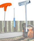Heavy Duty Chainsaw T Wrench 19mm By 13mm And T Handle Torx Screwdriver Tool Kit fits various chainsaw brands shown with chainsaw