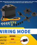 Wiring diagram and components for Beefy 55g Metal Gear MG995 Servo Motor Digital Torque Servo 4 Pack