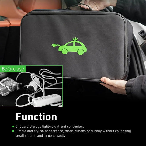 Keep Your Ride Tight And Dry With This Heavy Duty Waterproof Ev Charging Cable Storage Bag And Portable Cord Organizer, 18x4.7x10.6 inches.