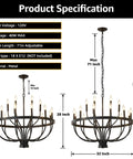 Specifications of Dope Modern Sputnik Chandelier Pendant Light Industrial 6 Light Gold and Black Ceiling Fixture With Adjustable Height