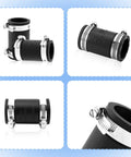 One And A Half Inch Flexible PVC Pipe Coupling With Stainless Steel Clamp For Connecting Cast Iron Plastic And Copper Pipes In Sewer And Drain Lines Thickened 6mm TPE Material Will Not Crack Or Leak